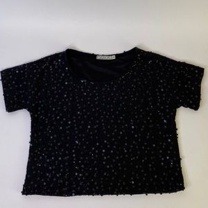 Chloe K. Black Sequin Sparkle Top